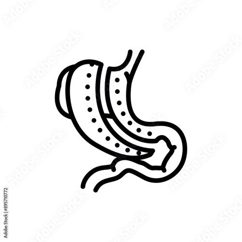 Gastrectomy black line icon. Operations on the abdominal cavity.