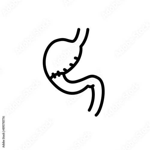 Gastroduodenostomy  black line icon. Operations on the abdominal cavity.
