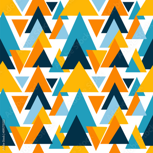 Seamless pattern with triangles. Geometric background.