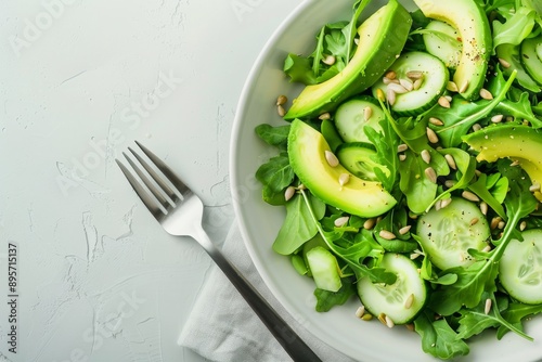 Avocado Cucumber Salad With Arugula