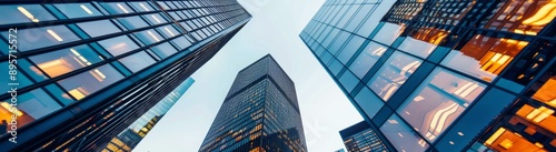 Looking Up at Skyscrapers in the City