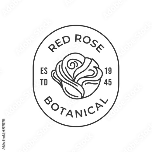 Rose flower logo design illustration