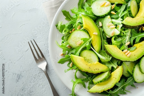 Avocado Cucumber Salad With Arugula