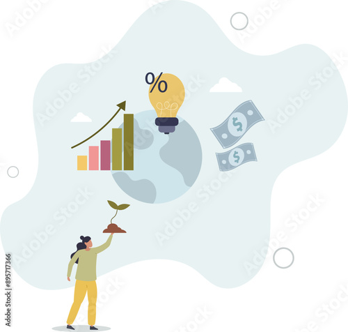 ESG or environmental social governance finance investing.flat design.illustration with people.