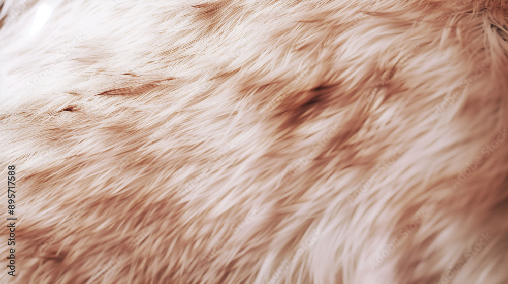 Close-up view of faux fur fabric with brown and white hues Close-up view of faux fur fabric with brown and white hues