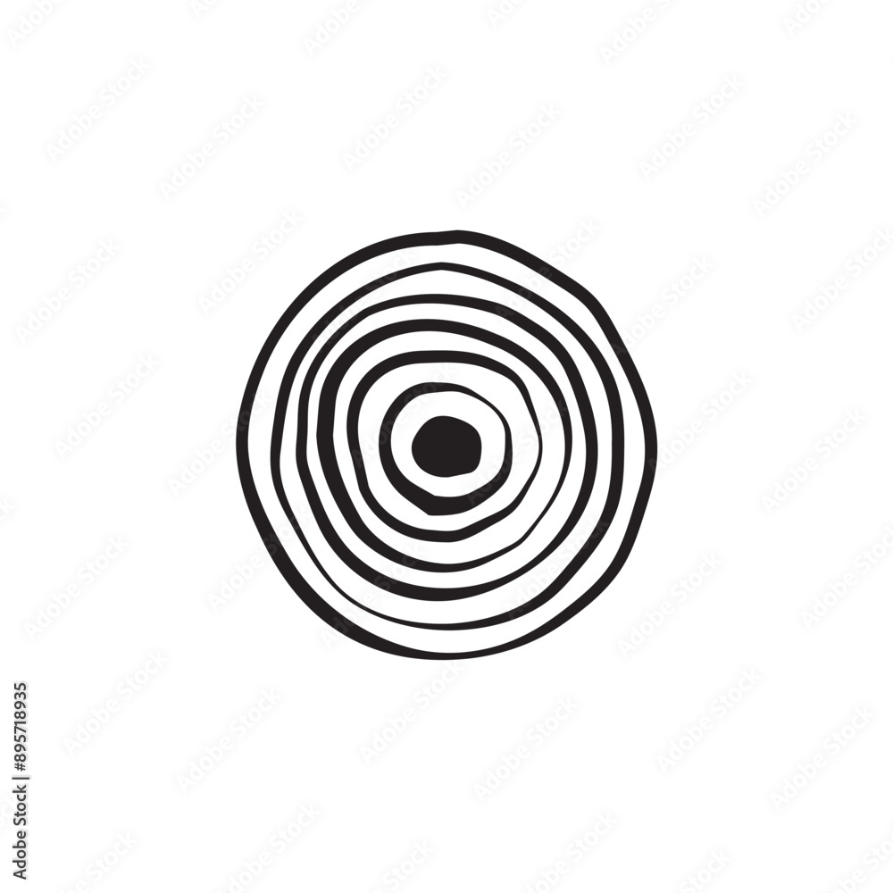 Round wood, Wood stump line black icon. Round wood, Wood stump line black icon.