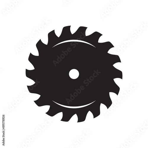 Saw blade icon shape silhouette. Vector illustration