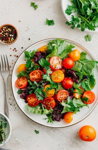 Tomato, Onion, and Greens Salad