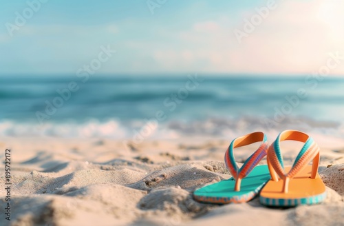 Flip Flops on a Sandy Beach