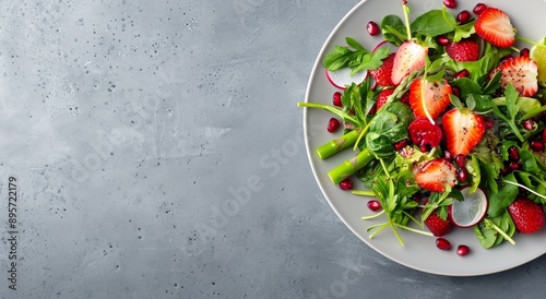 Asparagus, Strawberry, and Pomegranate Salad