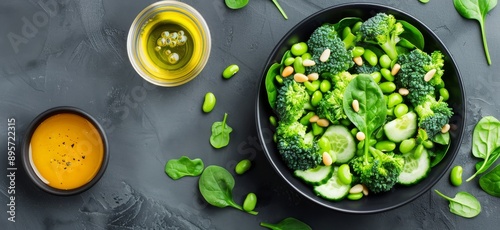 Green Salad With Avocado And Edamame