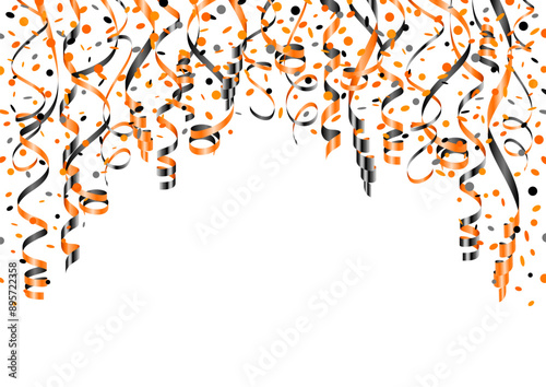 Bogen Luftschlangen Konfetti Halloween Schwarz/Orange
