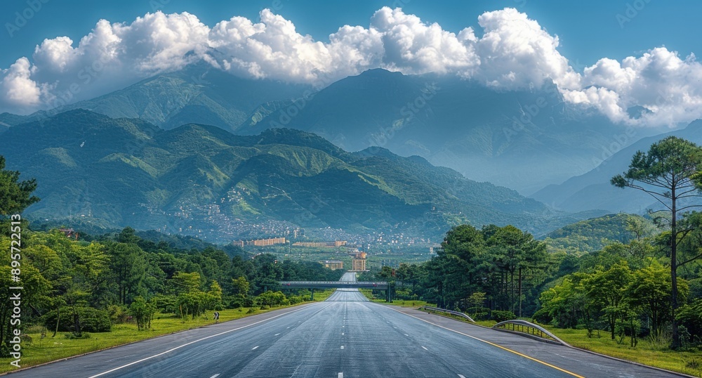 Naklejka premium Mountain Road Landscape