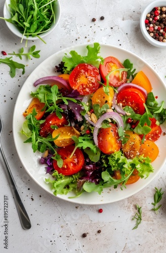 Tomato, Onion, and Greens Salad