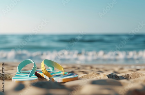 Flip Flops on a Sandy Beach