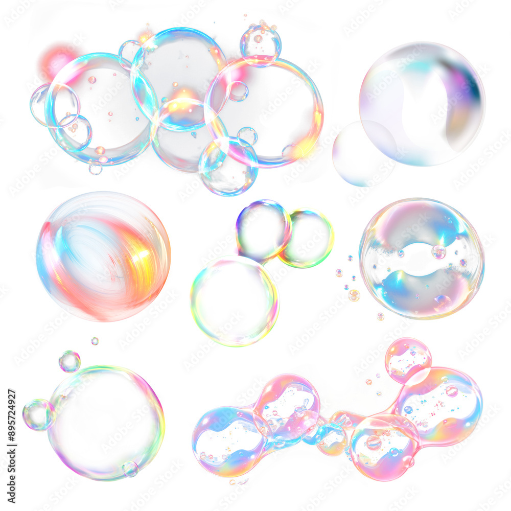 PNG bubble effect set, transparent background PNG bubble effect set, transparent background