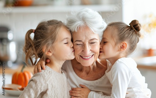 Grandmother and Granddaughter Smiling Together