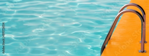 Pool Ladder on Orange Deck