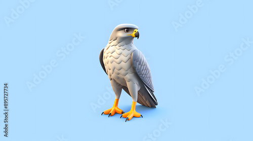 Falcon 3d cartoon style