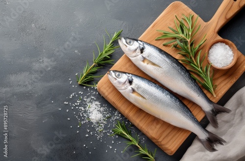 Fresh Fish on Cutting Board