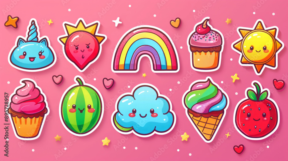 Kawaii Unicorn Stickers Kawaii Unicorn Stickers