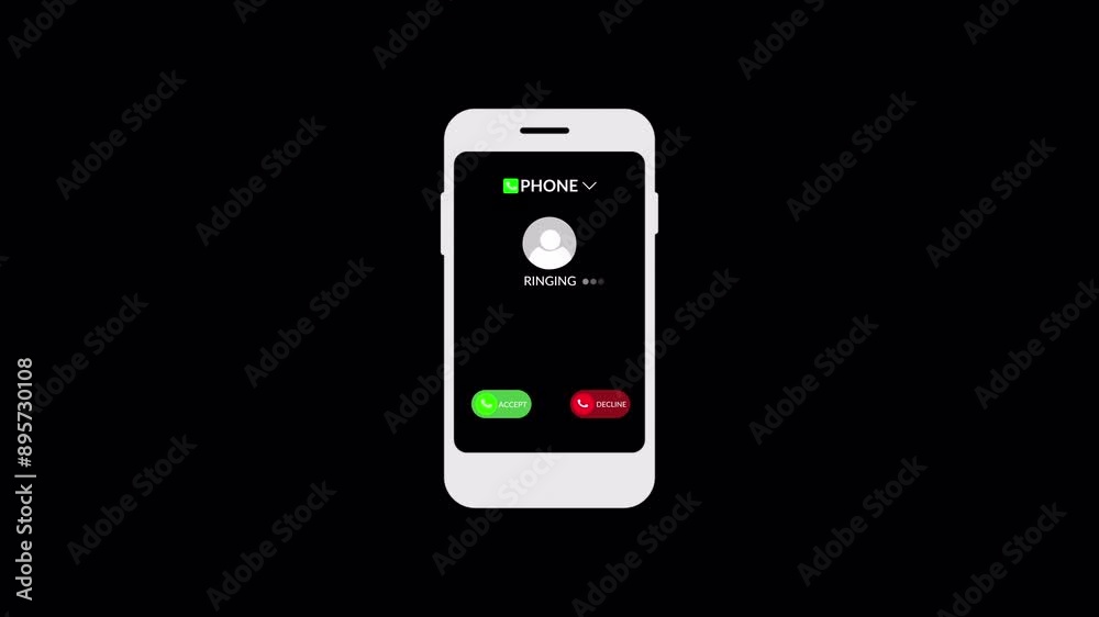 Incoming call ringing in mobile phone, Phone ringing Animation of phone call icon. Incoming call ringing in mobile phone, Phone ringing Animation of phone call icon.