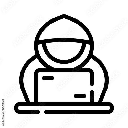 hacker line icon