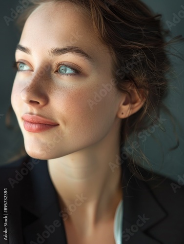 A close-up view of a businessman in a suit and tie, ideal for corporate or professional use