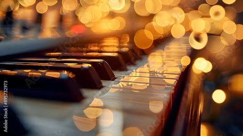 the movement from one musical chord or note to another, depicting harmonic or melodic progressions with musical notation and instruments