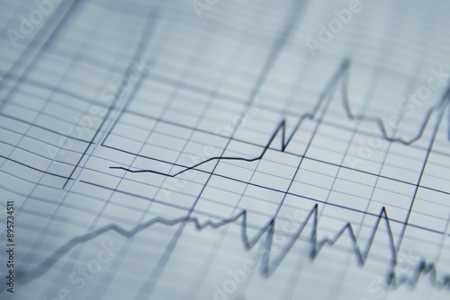 Polygraph wave line on graph paper