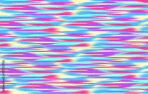 Design Textile ikat wave abstract geometric ikat, design ikat vector for background, wallpaper, carpet, wrapping, fabric, textile fashion wearing.