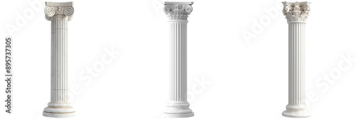 Set of Classical Columns Isolated on Transparent Background png