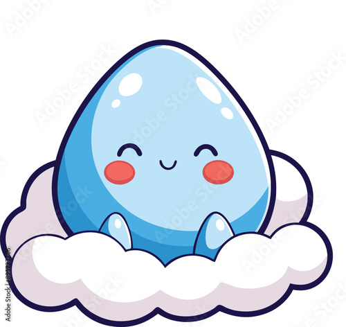 Cozy egg slumbers peacefully among fluffy clouds. 