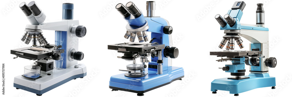 Set of Microscopes Isolated on Transparent Background png Set of Microscopes Isolated on Transparent Background png