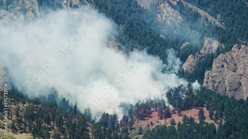 Colorado Wildfires, Smoke from Small Fire in Boulder Colorado, 3 Acre Fire photo