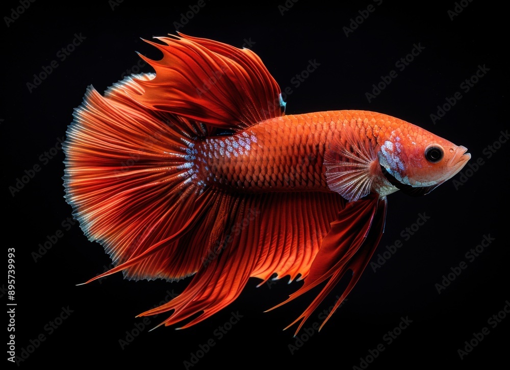 Vibrant Red Betta Fish Portrait Vibrant Red Betta Fish Portrait