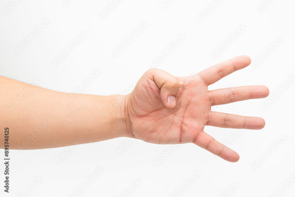 Extended Hand Gesture On White Background Extended Hand Gesture On White Background