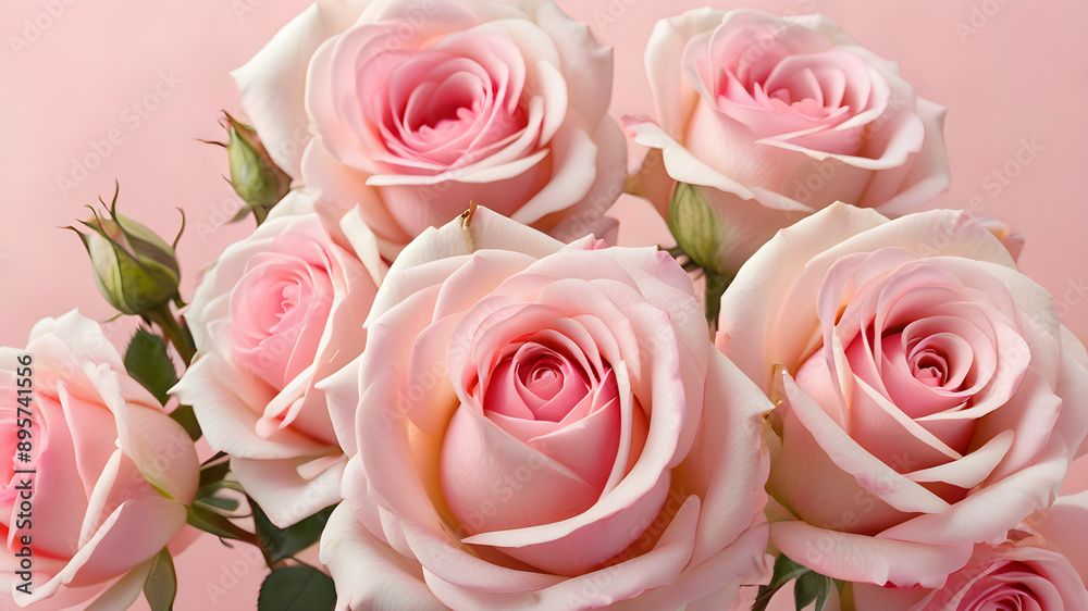 Light Pink Roses on Light Pink Background Light Pink Roses on Light Pink Background