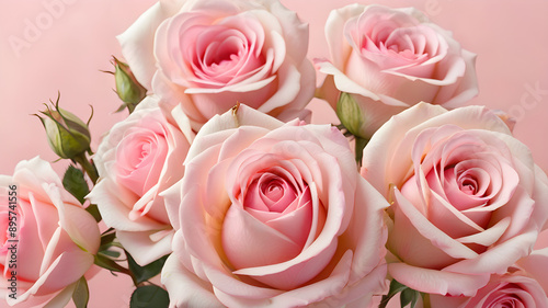 Light Pink Roses on Light Pink Background