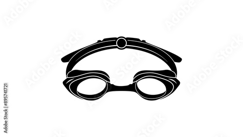 junior swim goggles, black isolated silhouette
