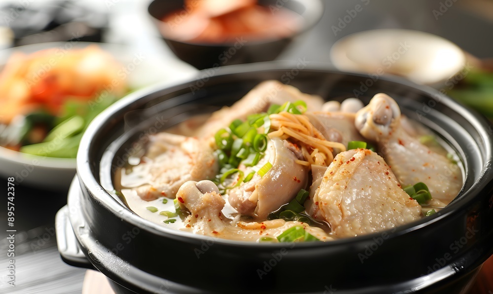 Korean chicken soup, samgyetang, Generative AI Korean chicken soup, samgyetang, Generative AI