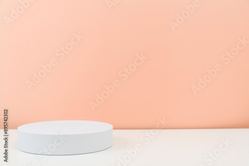 Minimalist White Geometric Shapes on a Plain Background