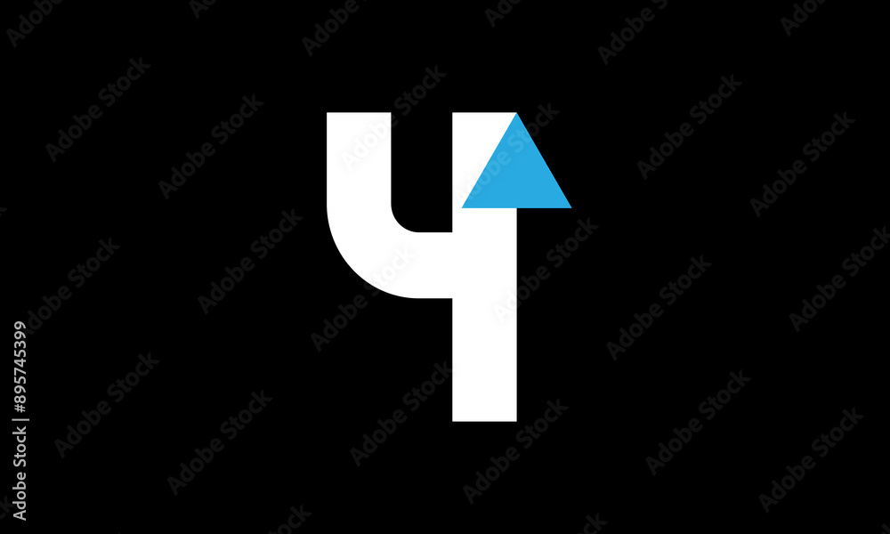 4 Triangle Number Logo Blue White Simple Modern 4 Triangle Number Logo Blue White Simple Modern