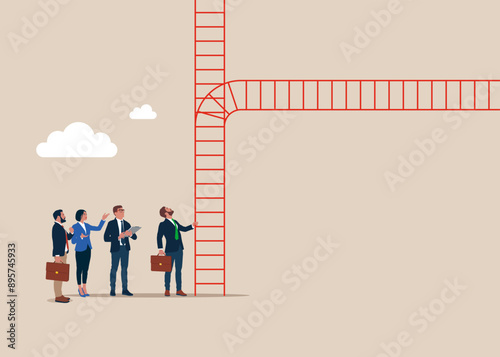 Choose career pat. Find career crossroad. Flat vector illustration