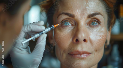 Elderly Woman Receiving Injection