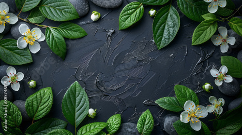 Stones and Leaves Arrangement