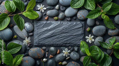 Stones and Leaves Arrangement