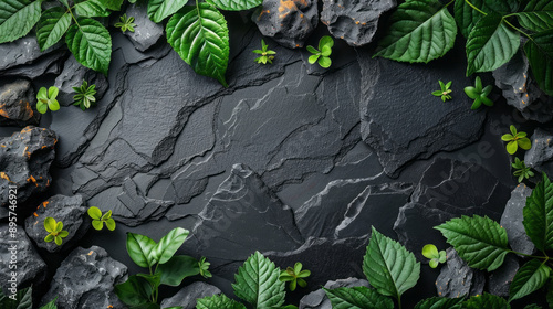 Stones and Leaves Arrangement