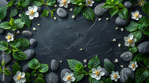 Stones and Leaves Arrangement