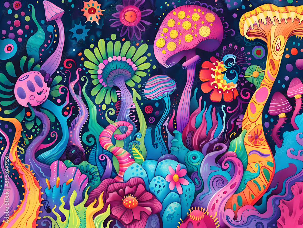 doodle art full background illustration